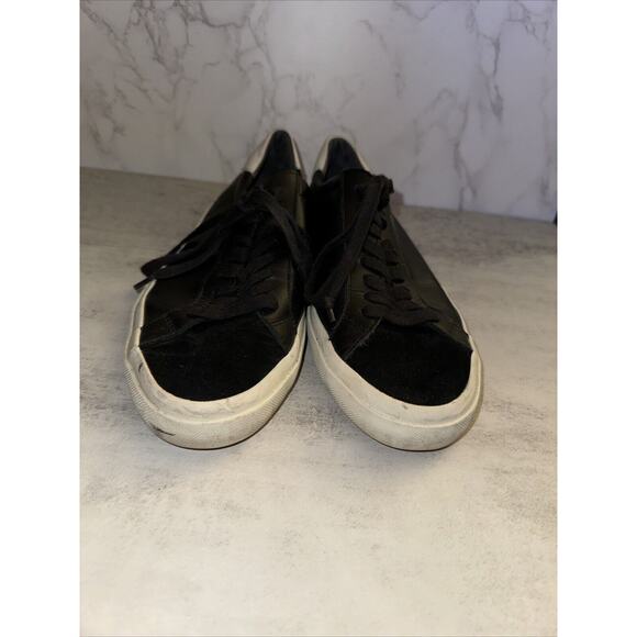 VINCE Men’s "Fulton" Leather Low-Top Lace Up Sneakers Black/White 9M - Picture 4 of 7